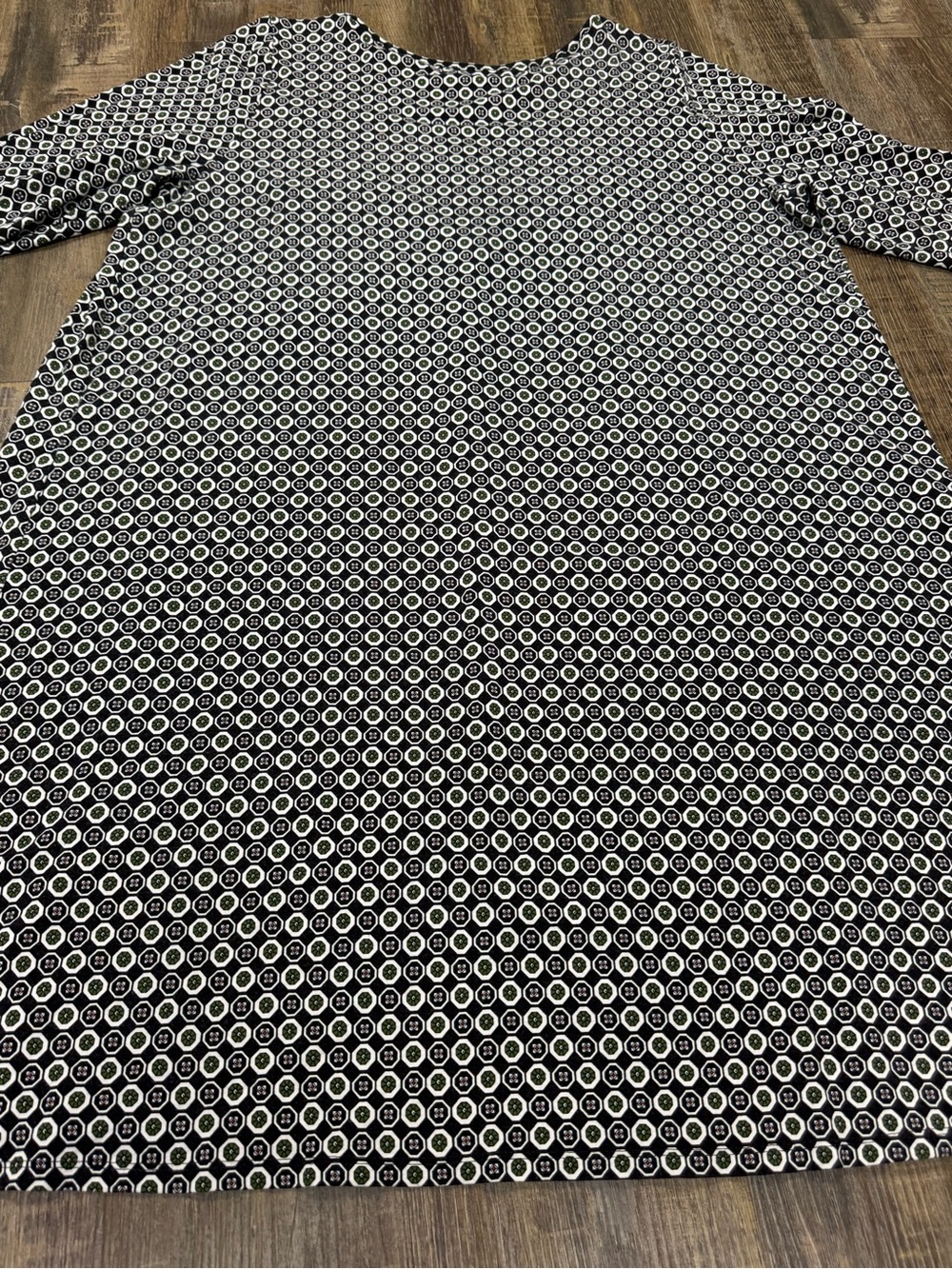 J Jill Women's Black & Green Geometric Patterned Shift Dress 2XL - Picture 5 of 15